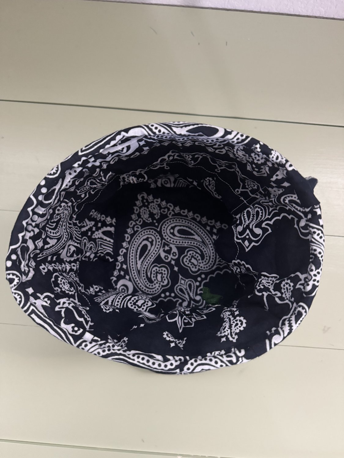 Inside of the bandana bucket bag
